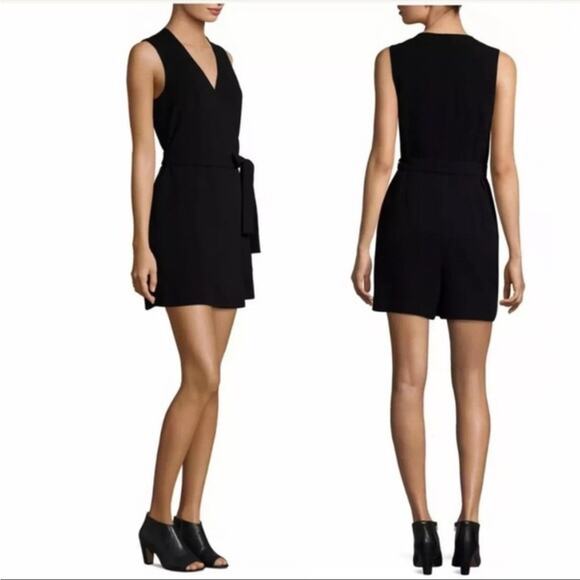 Theory Benina Admiral Crepe Wrap Romper Dress sz 4 - Picture 1 of 7